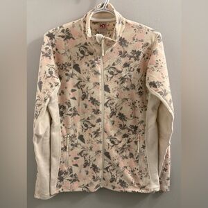 Kari Traa | Cream, Pink and Grey Full Zip-Up Polar Fleece Vest